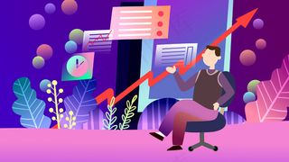 紫色系扁平风互联网信息科技配图