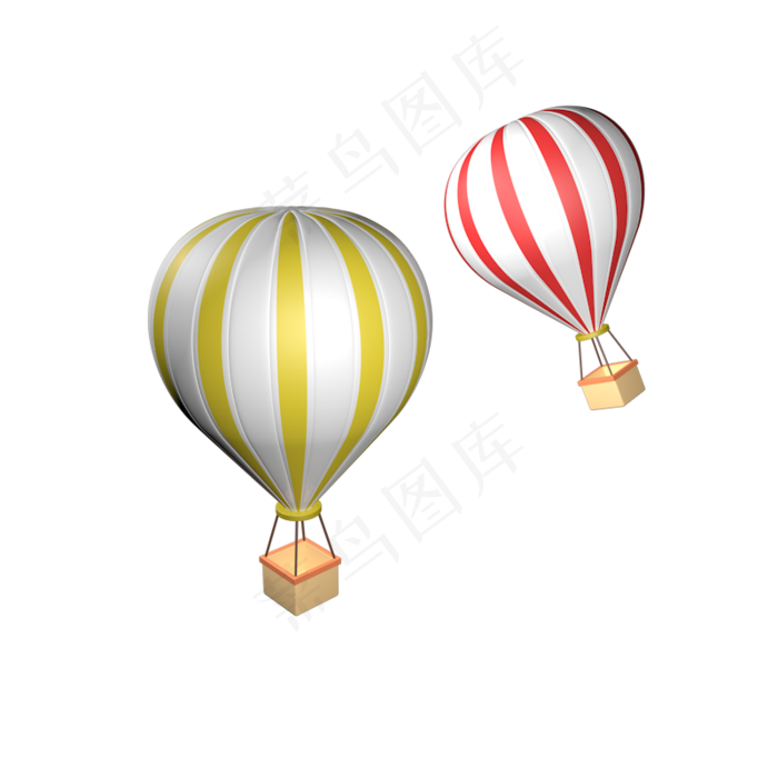 促销红黄热气球,免抠元素