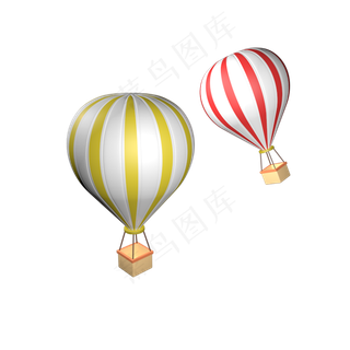 促销红黄热气球,免抠元素