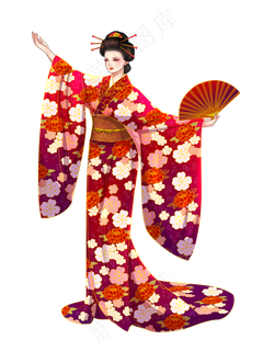 日系和风仕女图