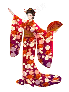 日系和风仕女图