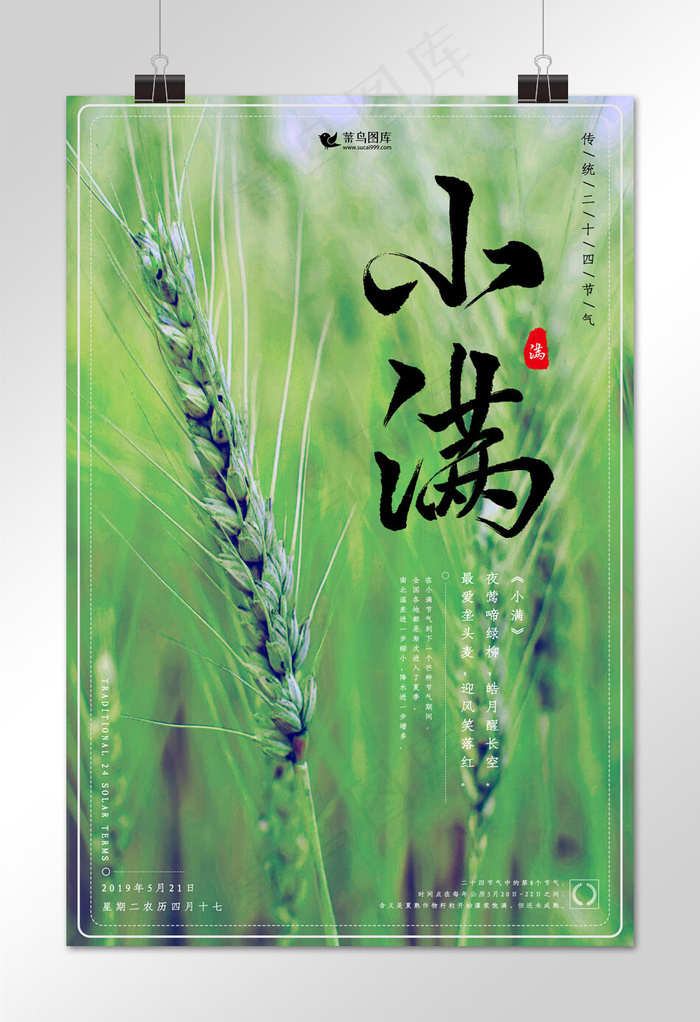 传统二十四节气小满海报