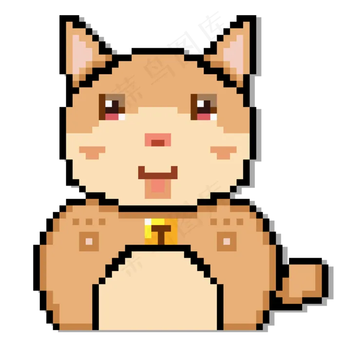 像素风格可爱小猫咪(2000X2000(DPI:72))psd模版下载