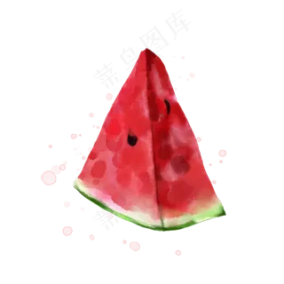 夏日夏天水果西瓜水彩风免扣电商
