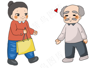 父亲节卡通女儿