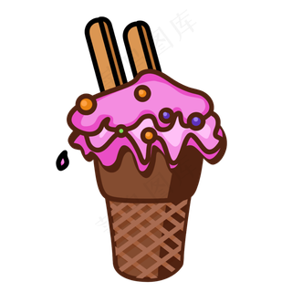 手绘夏日水果甜筒