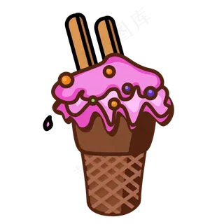 手绘夏日水果甜筒