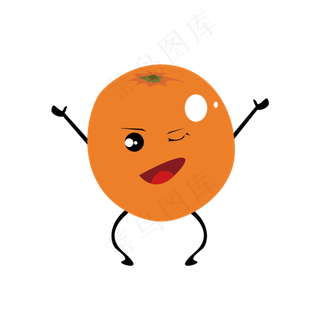 手绘卡通可爱橙子