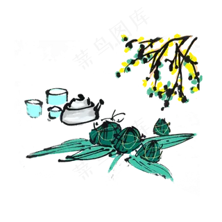 端午节吃粽子手绘