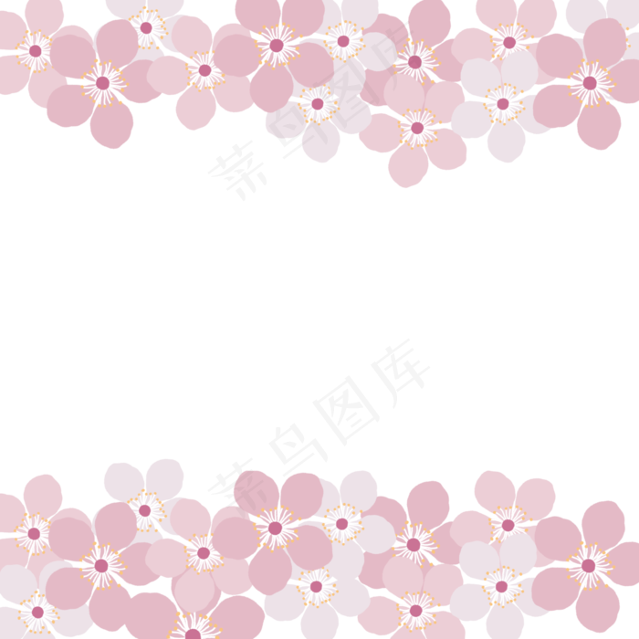 手绘粉色樱花边框矢量图,免抠元素(4167X4167(DPI:200))psd模版下载