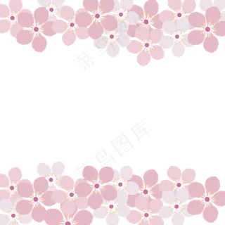 手绘粉色樱花边框矢量图,免抠元素