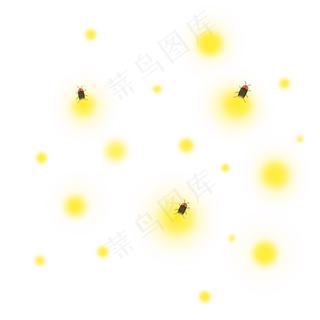 夏天森林萤火虫小灯,免抠元素