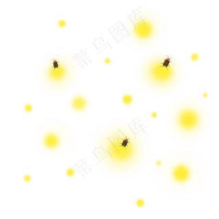 夏天森林萤火虫小灯,免抠元素