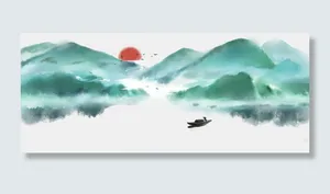 山水画水墨湖光山色两相宜,免抠元素