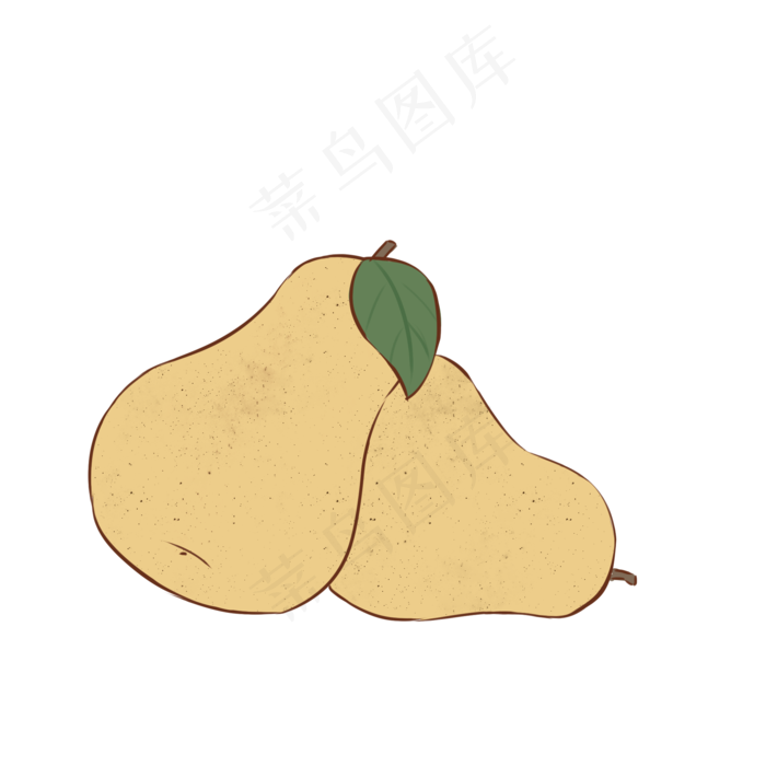 梨子鸭梨黄色可爱清新水果