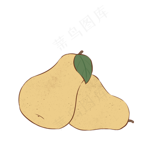梨子鸭梨黄色可爱清新水果