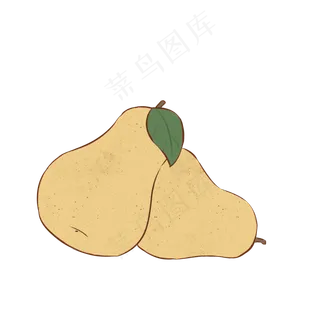 梨子鸭梨黄色可爱清新水果