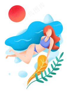 夏季海滩游泳女孩 夏季海滩游泳女孩