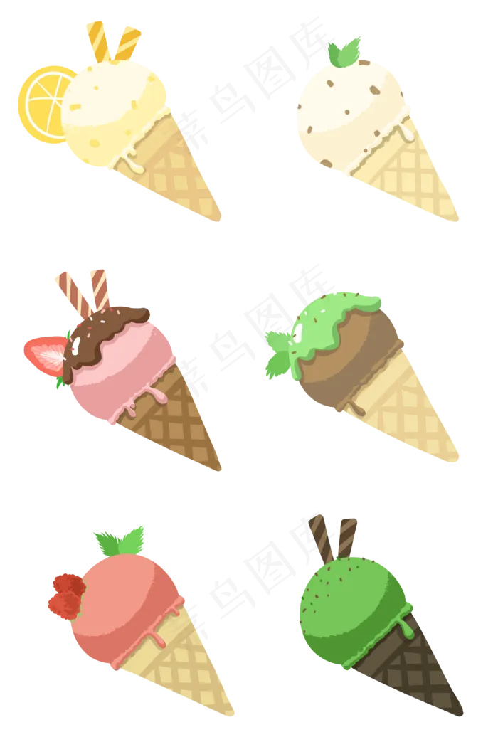 夏季冰激凌主题套图(4000X6000(DPI:762))psd模版下载