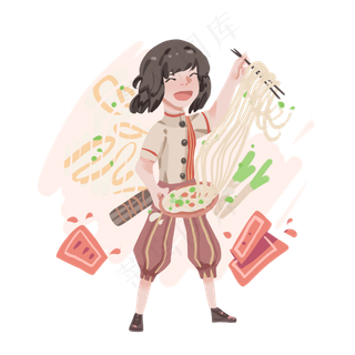 二月二龙抬头吃龙须面,免抠元素