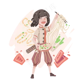 二月二龙抬头吃龙须面,免抠元素