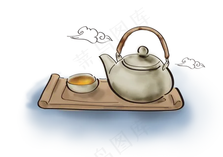 白露手绘清茶和祥云 白露手绘清茶和祥云