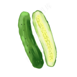 水彩小清新蔬菜水果黄瓜