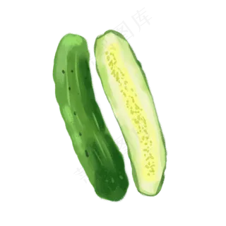 水彩小清新蔬菜水果黄瓜