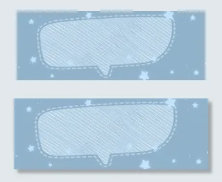 蓝色斜线简约对话框标题框