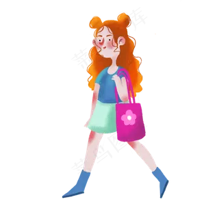 夏季儿童节可爱卡通手绘女孩