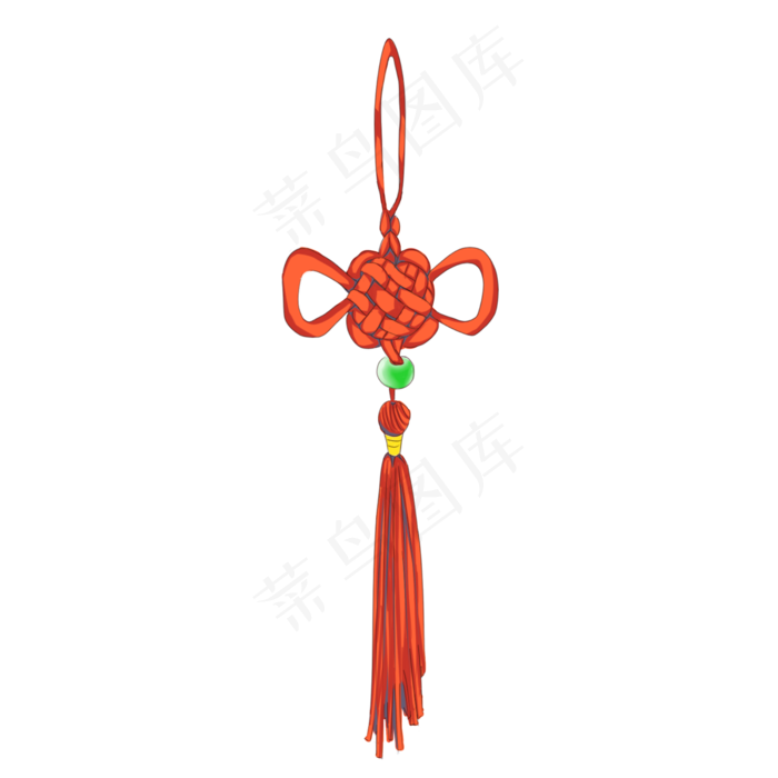 手绘美丽中国结插画,免抠元素