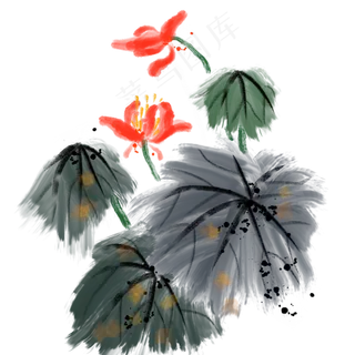 水墨中国风荷花