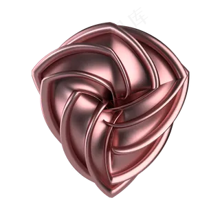 玫瑰金立体几何抽象装饰
