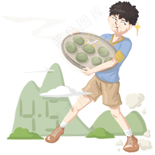 清明节人物和青团