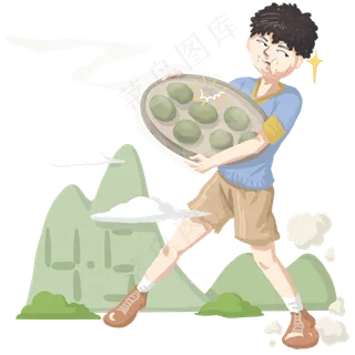 清明节人物和青团