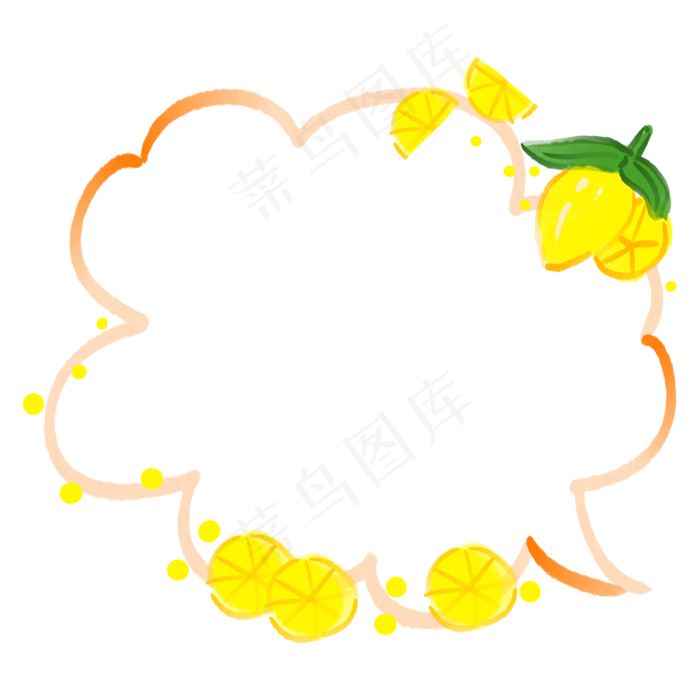 黄色芒果装饰边框(2000X2000(DPI:300))psd模版下载