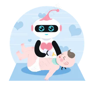 AI人工智能管家母婴,免抠元素 AI人工智能管家母婴,免抠元素