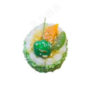 绿色可爱的水果蛋糕