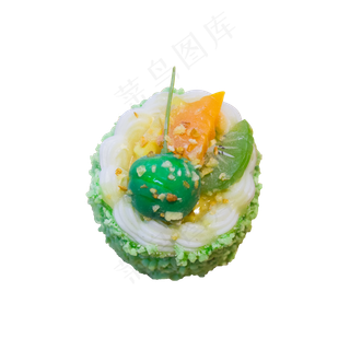 绿色可爱的水果蛋糕