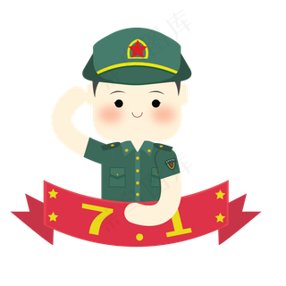 绿色服装的卡通女警官