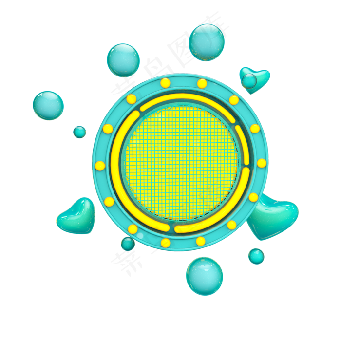 清爽圆形立体背景板C4D电商装饰元,免抠元素