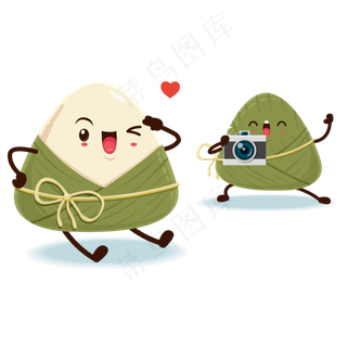 中国传统美食之粽子可爱卡通形象