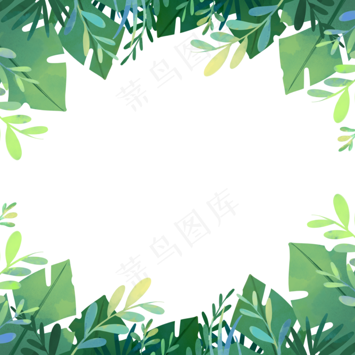 清新植物ins边框,免抠元素(2300X2300(DPI:300))psd模版下载