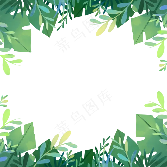 清新植物ins边框,免抠元素(2300X2300(DPI:300))psd模版下载