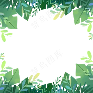 清新植物ins边框,免抠元素