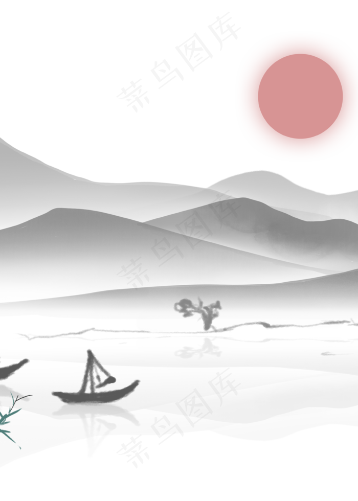 中式中国风水墨装饰画(3545X4961(DPI:300))psd模版下载