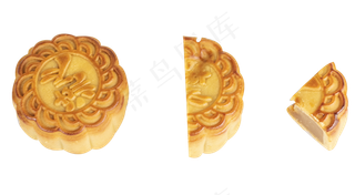 切开的月饼摄影,免抠元素