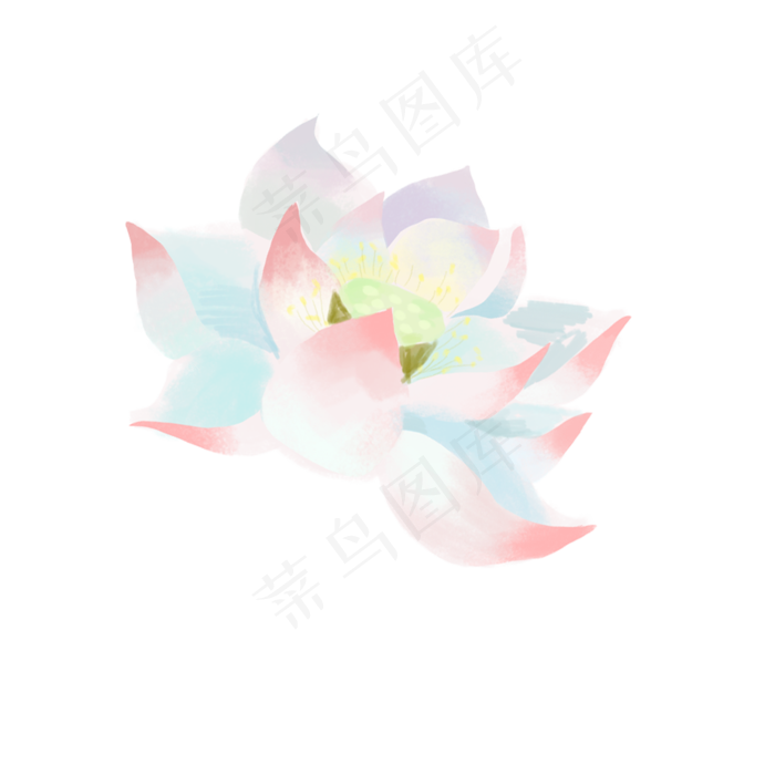 白色绽放的荷花元素(2000X2000(DPI:300))psd模版下载