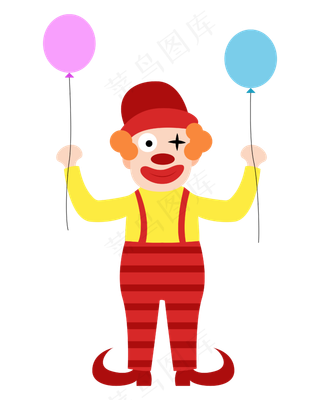 矢量免扣卡通小丑玩偶