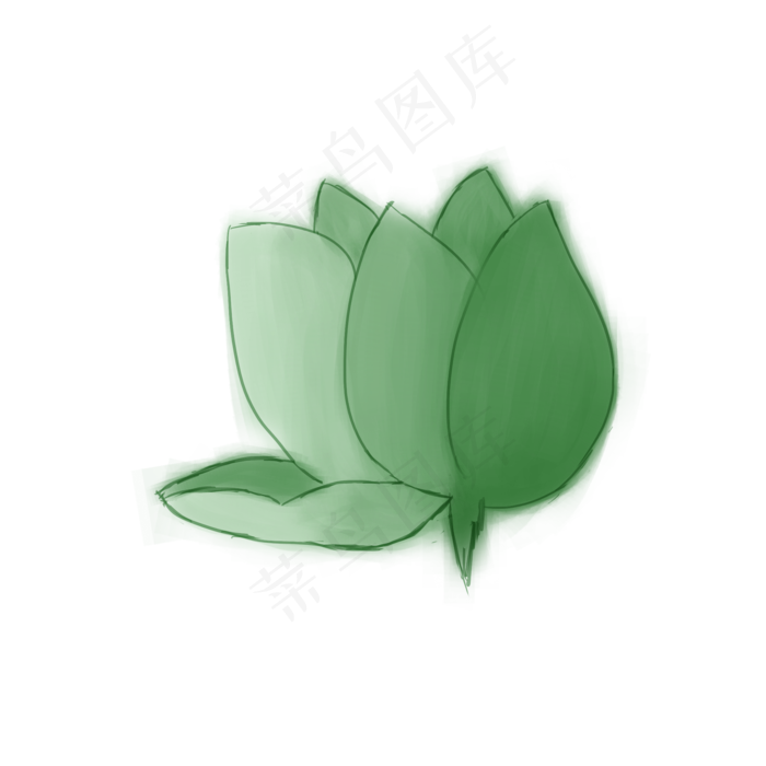 荷花通用词绿色荷花(2000X2000(DPI:300))psd模版下载